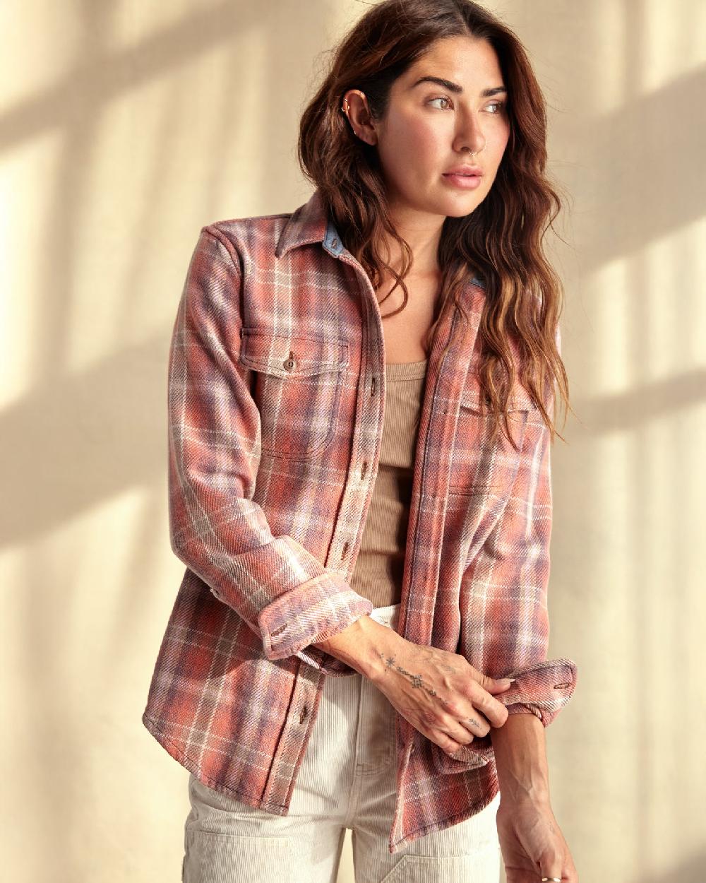 outerknown Women's Blanket Shirt Copper Spotlight Vintage Wash