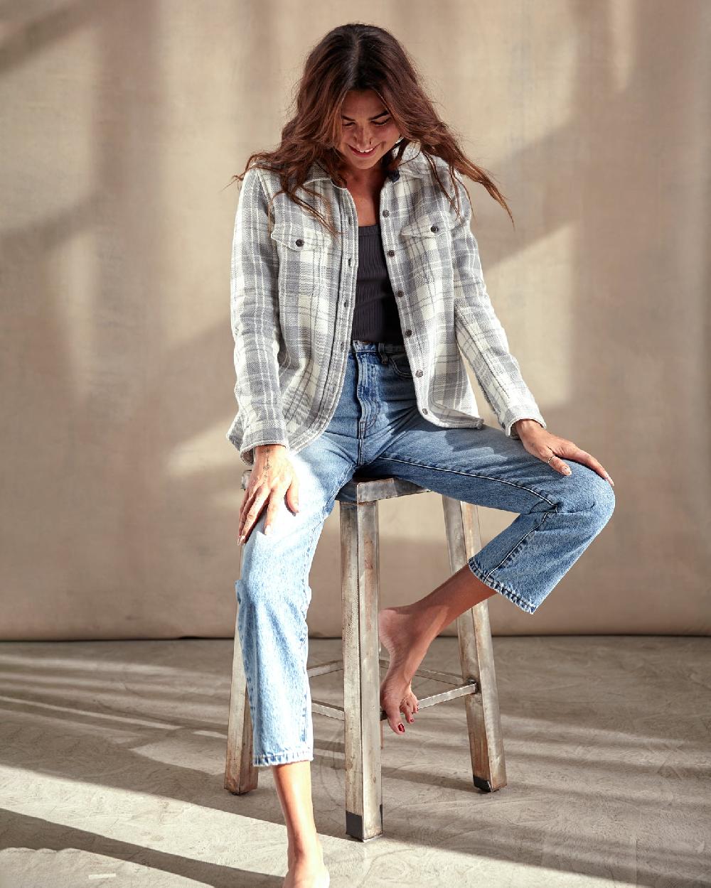 outerknown Women's Blanket Shirt Half Light Little Boxes