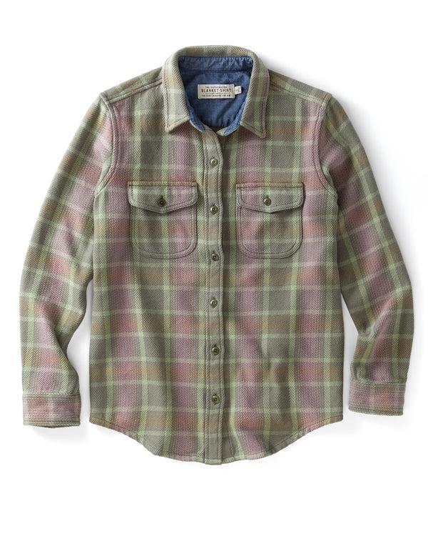 Outerknown Women's Blanket Shirt Island Leaf Campfire Plaid