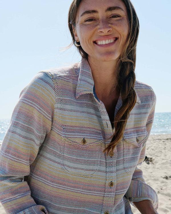 Outerknown Women's Blanket Shirt Sunrise Mojave Stripe