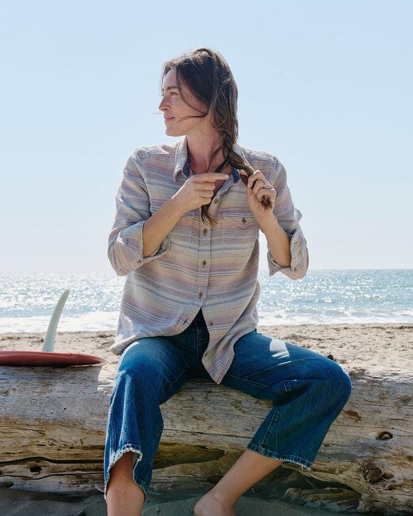 Outerknown Women's Blanket Shirt Sunrise Mojave Stripe