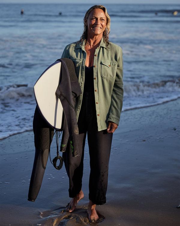 Outerknown Women's Chroma Blanket Shirt Off Duty Drab