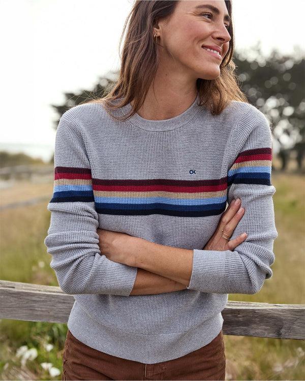 Outerknown Women's Nostalgic Sweater Heather Grey Chroma Rainbow