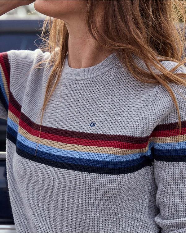 Outerknown Women's Nostalgic Sweater Heather Grey Chroma Rainbow