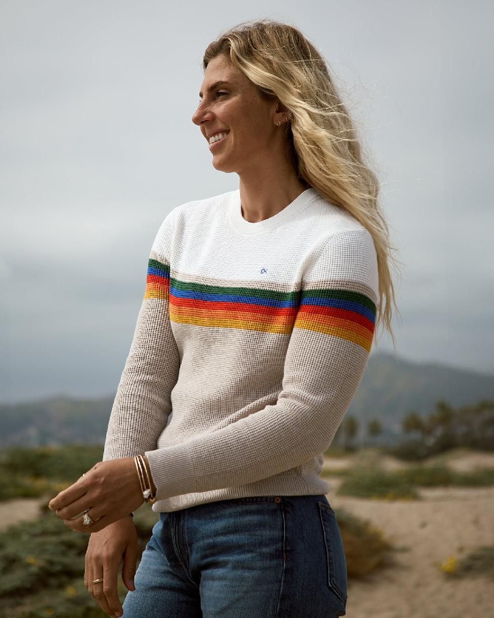 outerknown Women's Nostalgic Sweater OK Chroma Rainbow