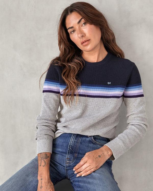 Outerknown Women's Nostalgic Sweater Ok Pacific Rainbow