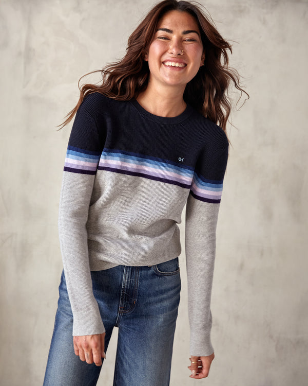 Outerknown Women's Nostalgic Sweater Ok Pacific Rainbow