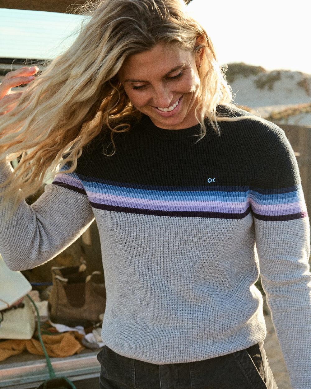 outerknown Women's Nostalgic Sweater Ok Pacific Rainbow