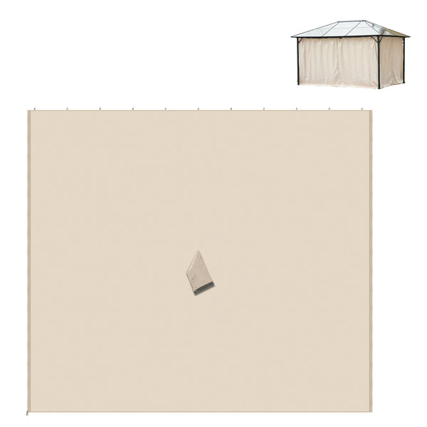 Outsunny 10' X 10' Gazebo Sidewall Set With Hooks/C-Rings Beige Canopy Shade Accessory