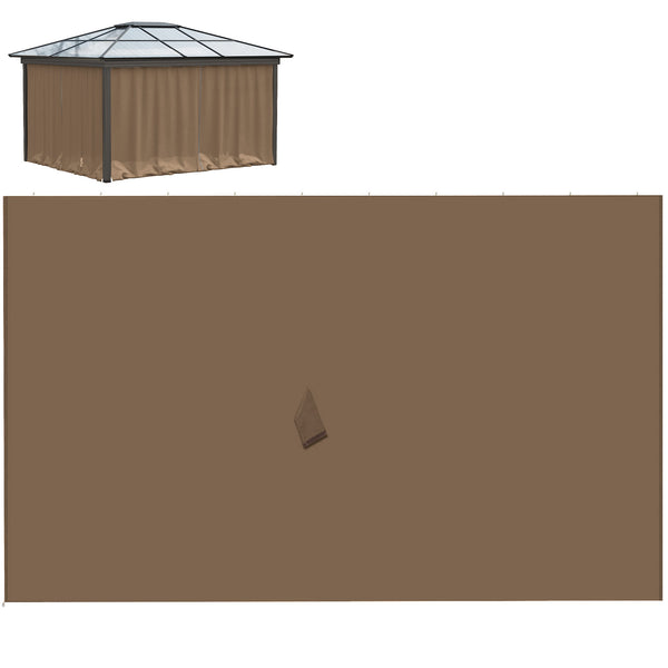 Outsunny 10' X 10' Gazebo Sidewall Set With Hooks/C-Rings Brown