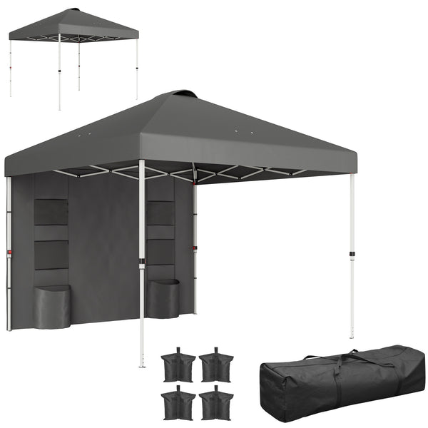 outsunny 10' x 10' Pop-Up Canopy Tent with Adjustable Height Sidewalls & Storage Pockets Dark Gray outsunny 10' x 10' Pop-Up Canopy Tent with Adjustable Height Sidewalls & Storage Pockets Dark Gray