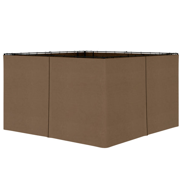 Outsunny 10' X 12' Gazebo Sidewall Set Hooks/C-Rings Brown