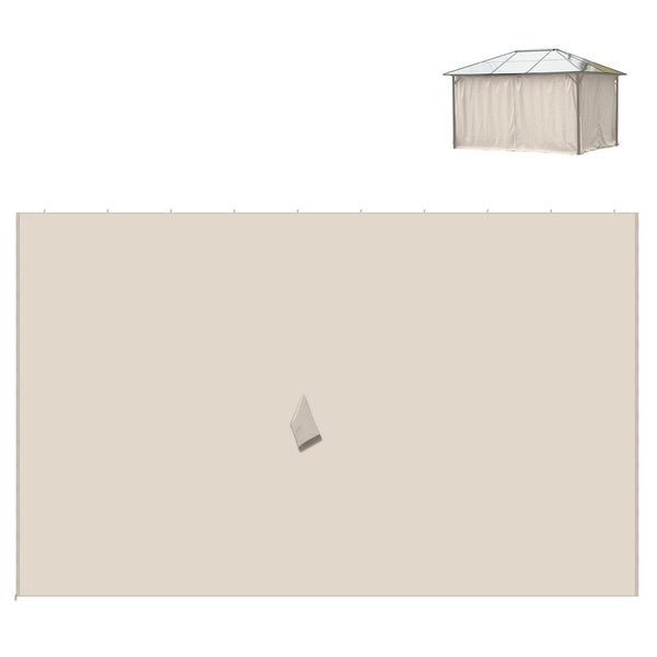 Outsunny 10' X 12' Gazebo Sidewall Set With Hooks/C-Rings Beige
