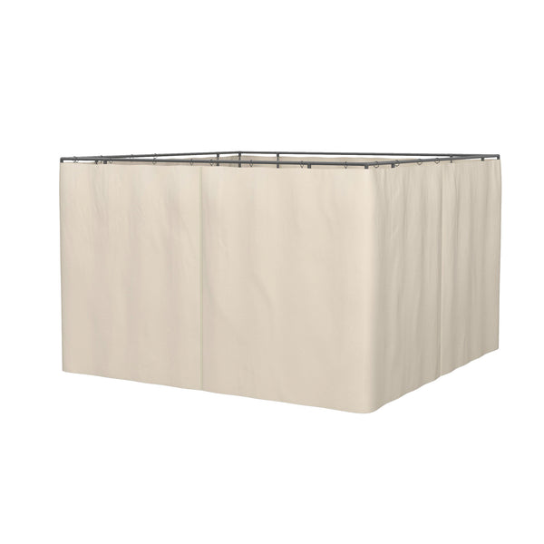 outsunny 10' x 12' Gazebo Sidewall Set with Hooks/C-Rings Beige