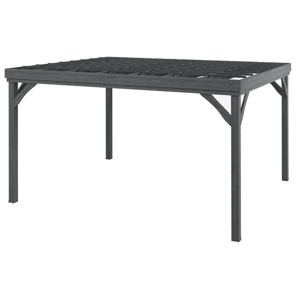 Outsunny 10' X 12' Wooden Pergola Grape Vine Gazebo Concrete Anchors Garden Patio Backyard Deck Gray
