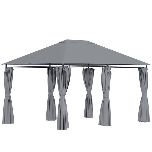 outsunny 10' x 13' Gazebo with 6 Removable Sidewalls & Steel Frame Gray