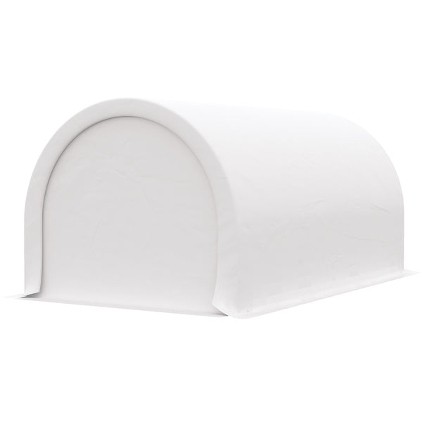 Outsunny 10' X 16' Heavy-Duty Portable Carport Shelter With Zippered Door & UV-Resistant White Canopy