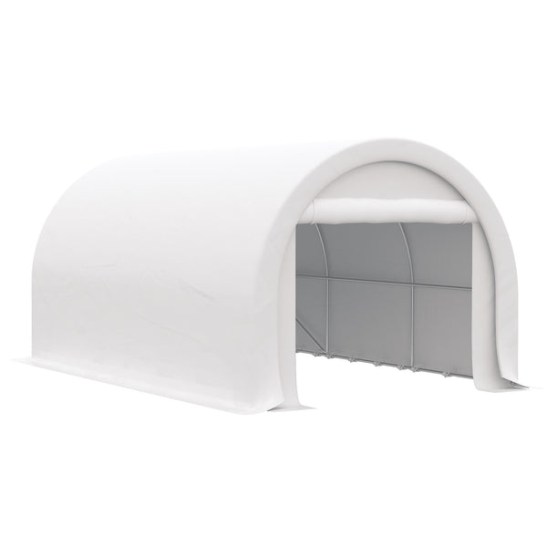 outsunny 10' x 16' Heavy-Duty Portable Carport Shelter with Zippered Door & UV-Resistant White Canopy outsunny 10' x 16' Heavy-Duty Portable Carport Shelter with Zippered Door & UV-Resistant White Canopy