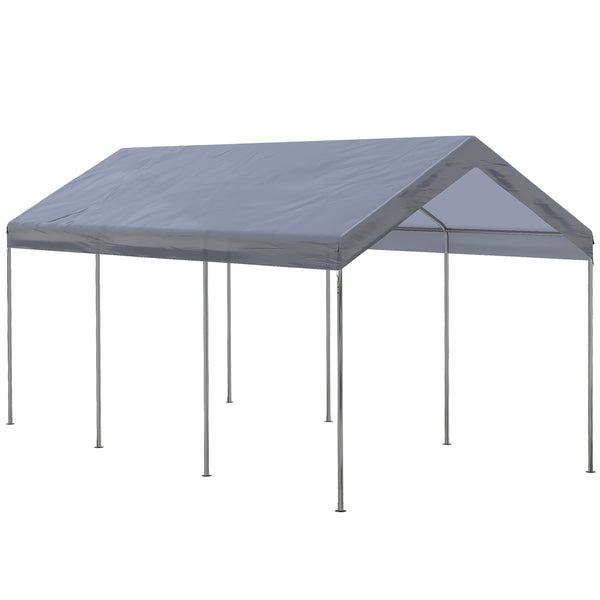outsunny 10' x 20' Adjustable Height Portable Canopy Tent with 8 Legs Shelter for Outdoor Storage Gray