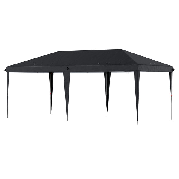 Outsunny 10' X 20' Heavy Duty Instant Pop-Up Canopy Tent With Sun Shade Shelter Black