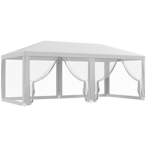 outsunny 10' x 20' Party Tent Gazebo with Removable Sidewalls White Shelter for Outdoor Events & BBQs outsunny 10' x 20' Party Tent Gazebo with Removable Sidewalls White Shelter for Outdoor Events & BBQs