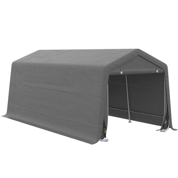 outsunny 10' x 20' Portable Carport Heavy-Duty Storage Tent Anti-UV PE Cover Double Zipper Doors Gray outsunny 10' x 20' Portable Carport Heavy-Duty Storage Tent Anti-UV PE Cover Double Zipper Doors Gray