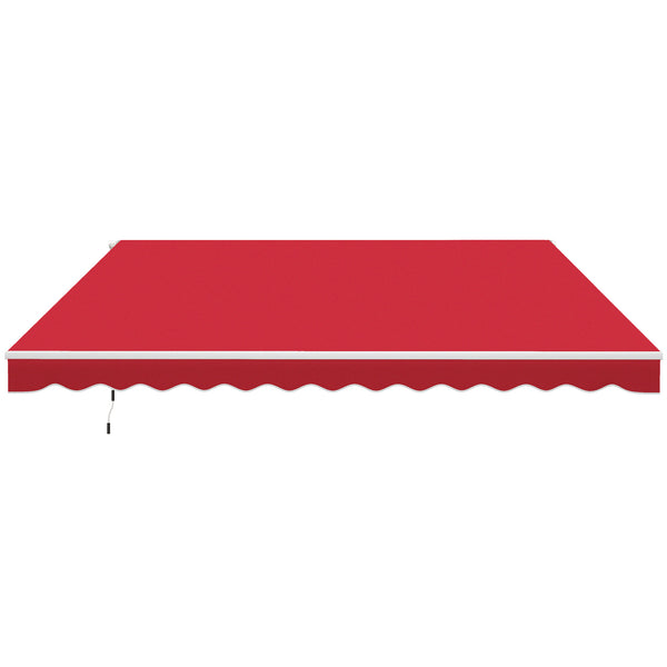 Outsunny 12' X 10' Manual Retractable Awning Adjustable & Versatile Wine Red