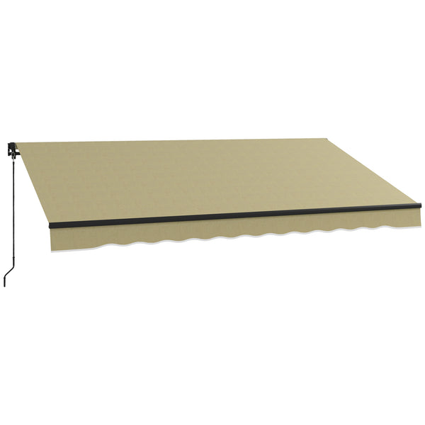 Outsunny 12' X 10' Retractable Awning UV-Resistant 280GSM Sunshade Shelter For Deck & Balcony Beige