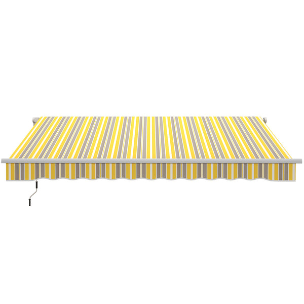 Outsunny 12' X 10' Retractable Awning With Adjustable Design Sunshade Shelter In Yellow & Grey