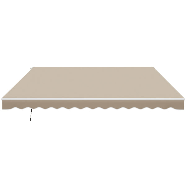 Outsunny 12' X 10' Retractable Patio Awning With Manual Crank UV/Water-Resistant Fabric Cream White