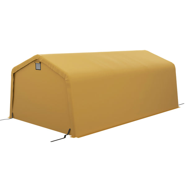 Outsunny 12' X 20' Portable Garage Heavy Duty Carport Ventilation Windows Large Roll-up Door Yellow