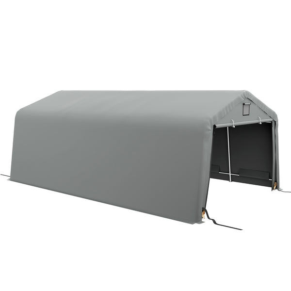 outsunny 12' x 20' Portable Garage Heavy Duty Carport Ventilation Windows Large Roll-up Door Gray outsunny 12' x 20' Portable Garage Heavy Duty Carport Ventilation Windows Large Roll-up Door Gray