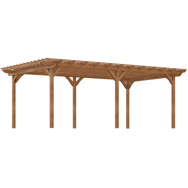 outsunny 12' x 20' Wood Gazebo Pergola with Sturdy Structure for Climbing Plants Garden & Patio