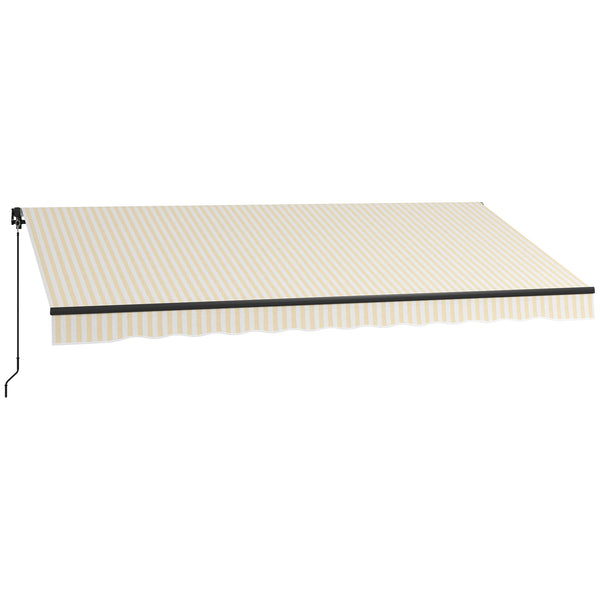 Outsunny 13' X 10' Retractable Awning 280GSM UV-Resistant Sunshade Shelter Beige/White