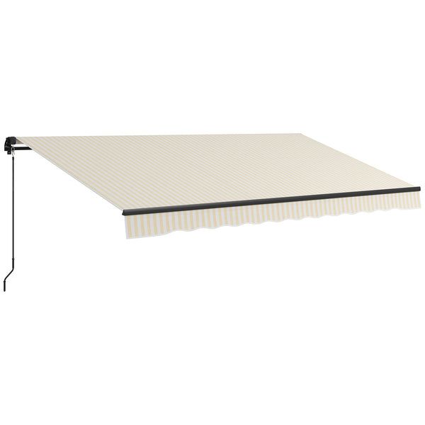 outsunny 13' x 10' Retractable Awning 280GSM UV-Resistant Sunshade Shelter Beige/White