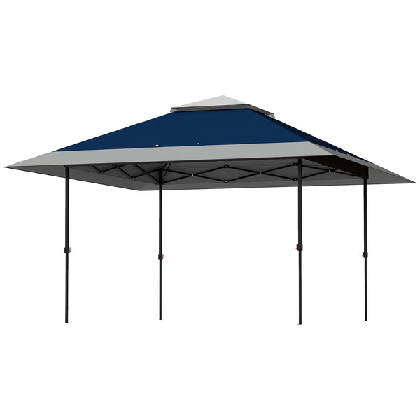 Outsunny 13' X 13' Pop Up Canopy Tent UPF50+ Sun Protection Height Adjustable With Sand Bags Navy