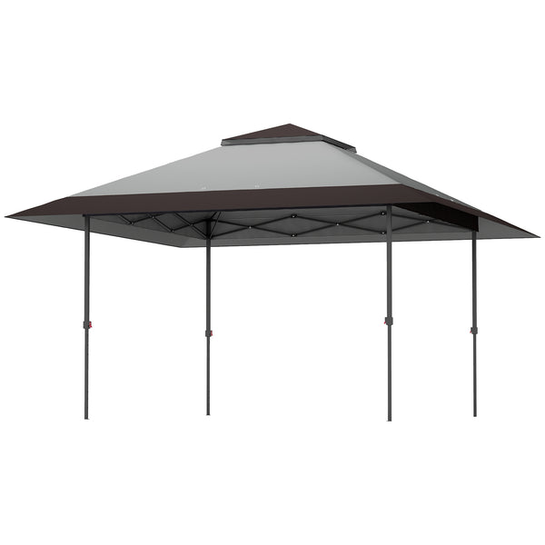 Outsunny 13' X 13' Pop Up Canopy Tent UPF50+ Sun Protection Height Adjustable With Sand Bags Gray
