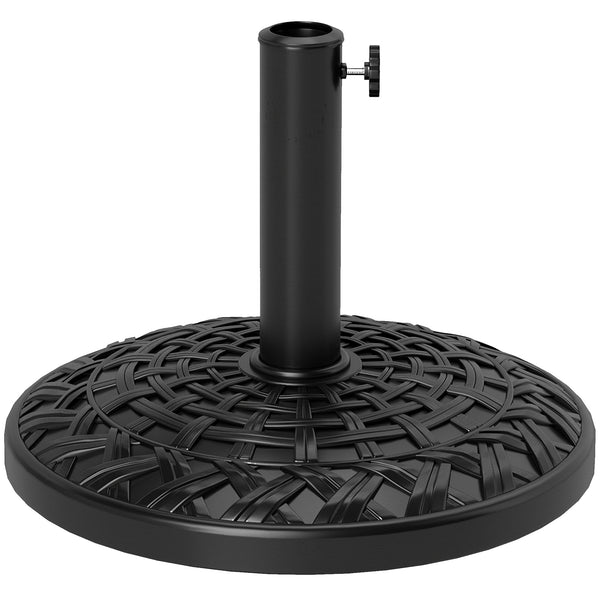 outsunny 19" Patio Umbrella Base 26 lbs Concrete Heavy Duty Umbrella Stand Round Patio Umbrella Holder for 1.5"/1.9" Umbrella Poles for Outdoor Lawn Poolside Black