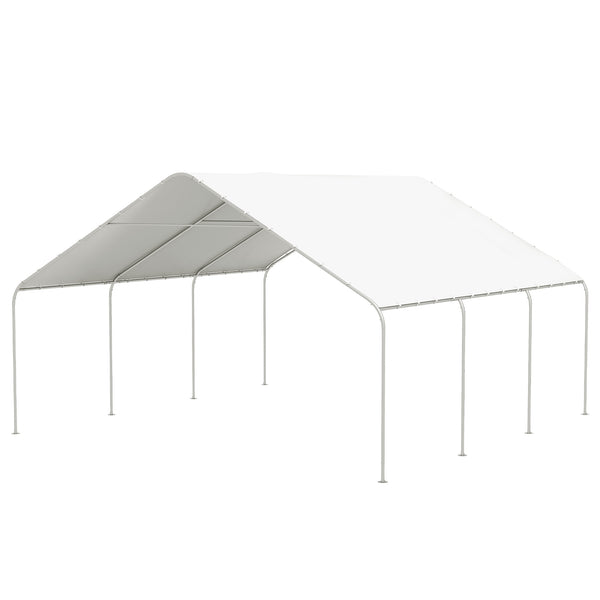 Outsunny 19' X 19.5' Carport Portable Garage Anti-UV Cover Car Truck Boat Catering Wedding