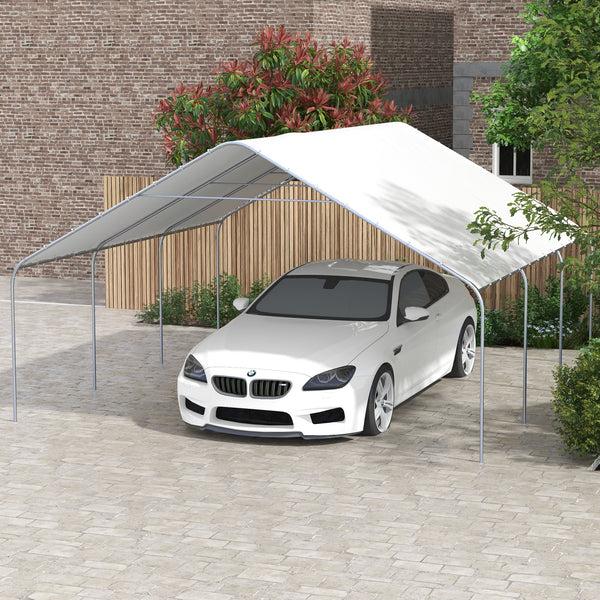 Outsunny 19' X 19.5' Carport Portable Garage Anti-UV Cover Car Truck Boat Catering Wedding