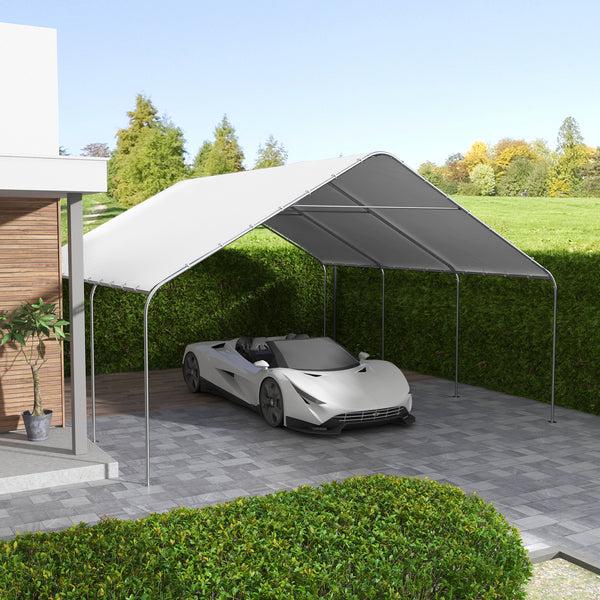 Outsunny 19' X 19.5' Carport Portable Garage Anti-UV Cover Car Truck Boat Catering Wedding