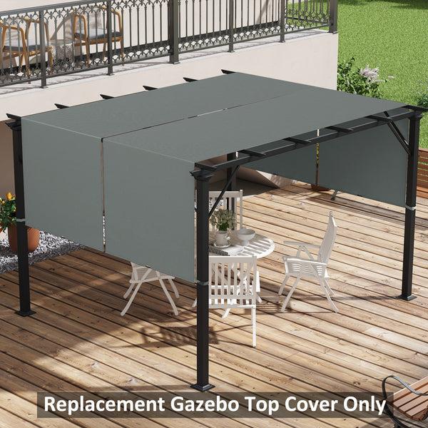 Outsunny 2 PCS 4 X 16ft UV-Protection Pergola Replacement Canopy Shade Cover Dark Gray