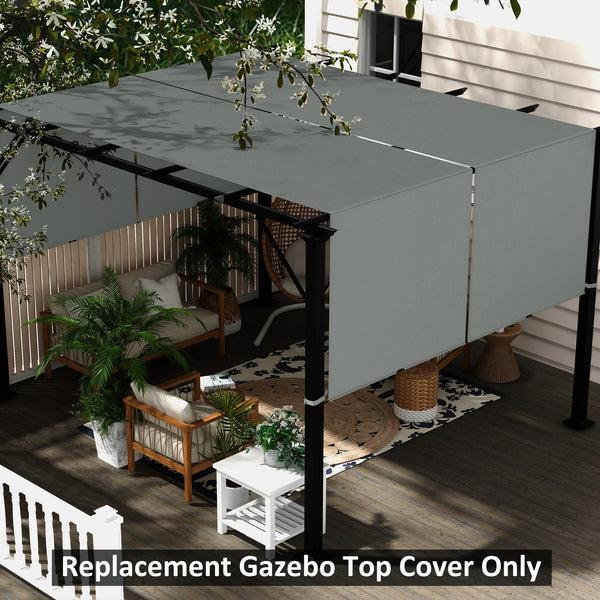 Outsunny 2 PCS 4 X 16ft UV-Protection Pergola Replacement Canopy Shade Cover Dark Gray