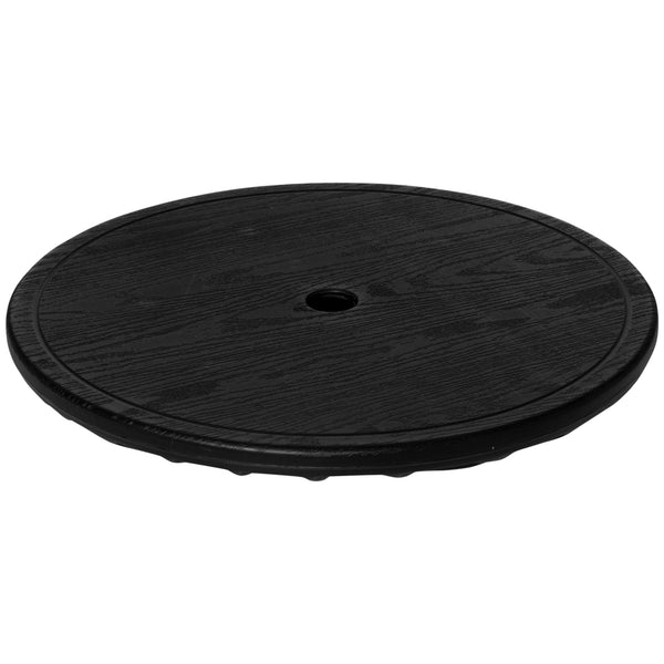 outsunny 20" Umbrella Table Tray Easy to Install Table-Top Round Portable for Swimming Pool Beach Patio Deck Garden Black