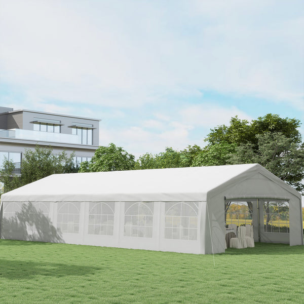 Outsunny 20' X 40' Heavy-duty Party & Wedding Tent With Sidewalls White