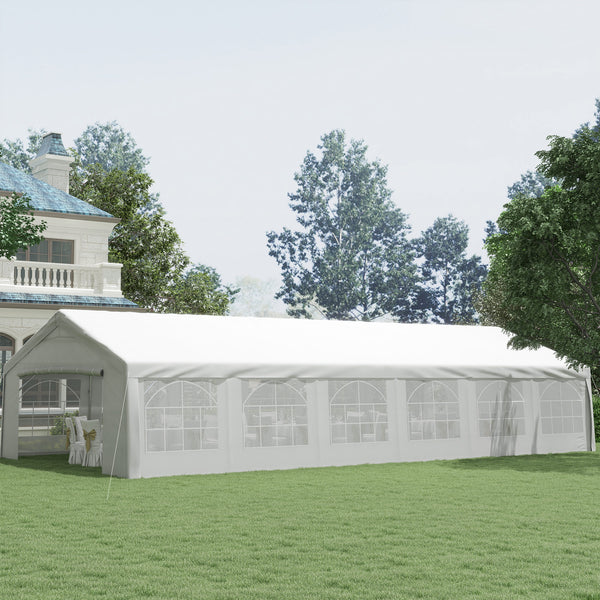 Outsunny 20' X 40' Heavy-duty Party & Wedding Tent With Sidewalls White