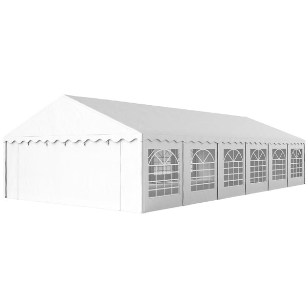 Outsunny 20' X 40' Party Tent With Removable Sidewalls 12 Windows White