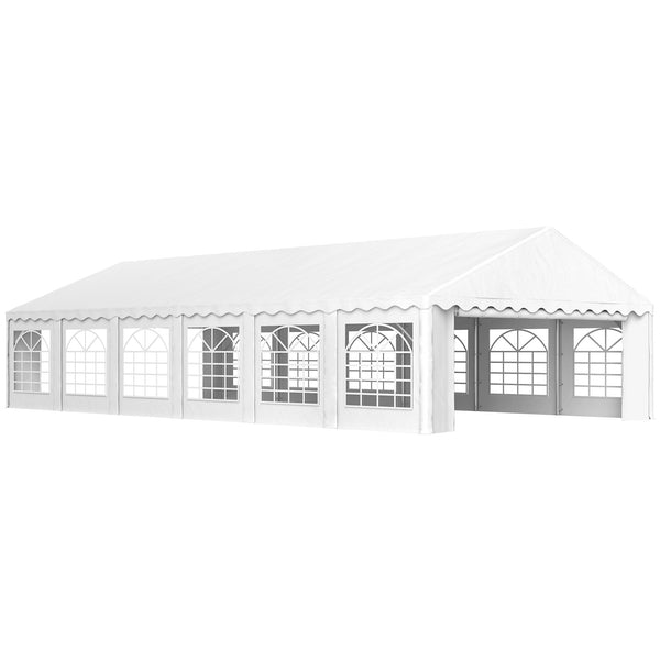 outsunny 20' x 40' Party Tent with Removable Sidewalls 12 Windows White