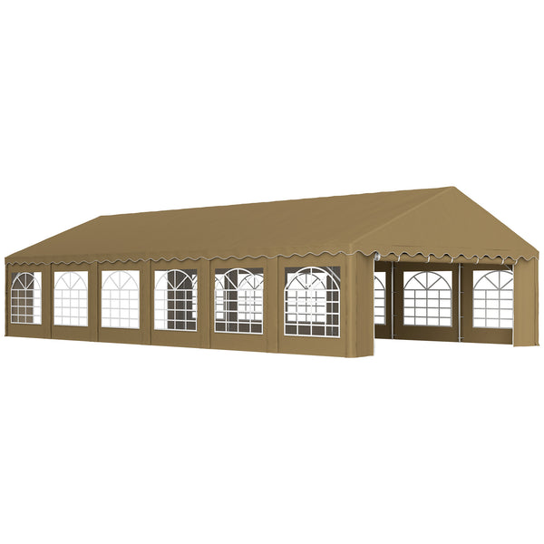 Outsunny 20'x40' Party Tent With Removable Sidewalls & 12 Windows Brown