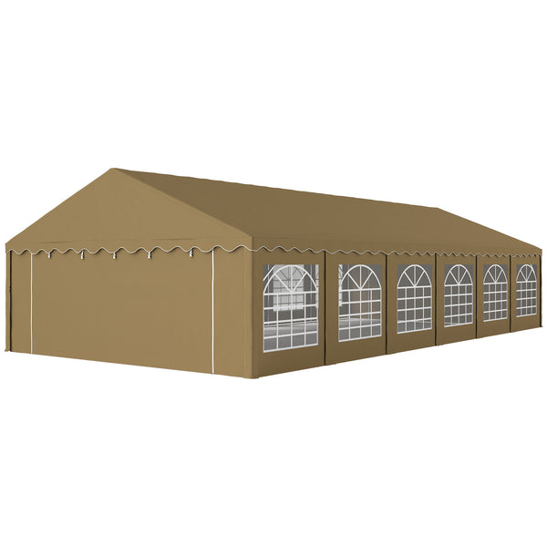 Outsunny 20'x40' Party Tent With Removable Sidewalls & 12 Windows Brown